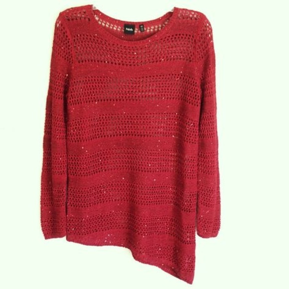 Rafaella Sweaters - Rafaella Striped Asymmetrical NWT